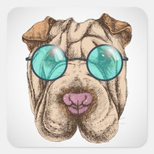 Sharpei In Sunglasses Square Sticker