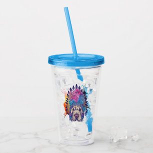 Sharpei Native American Indian Chief Acrylic Tumbler