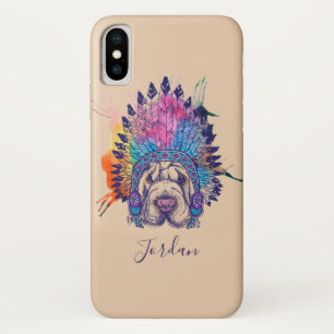 Sharpei Native American Indian Chief Add Your Na iPhone X Case