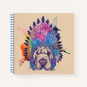 Sharpei Native American Indian Chief Notebook