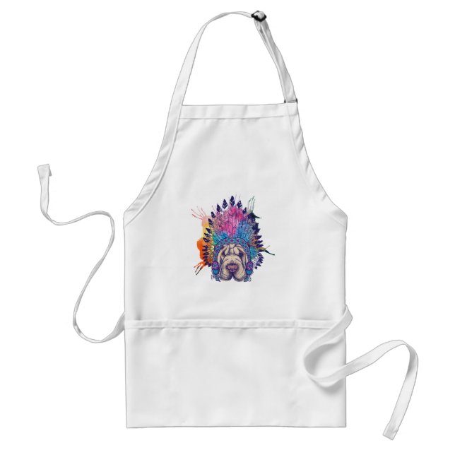 Sharpei Native American Indian Chief Standard Apron (Front)