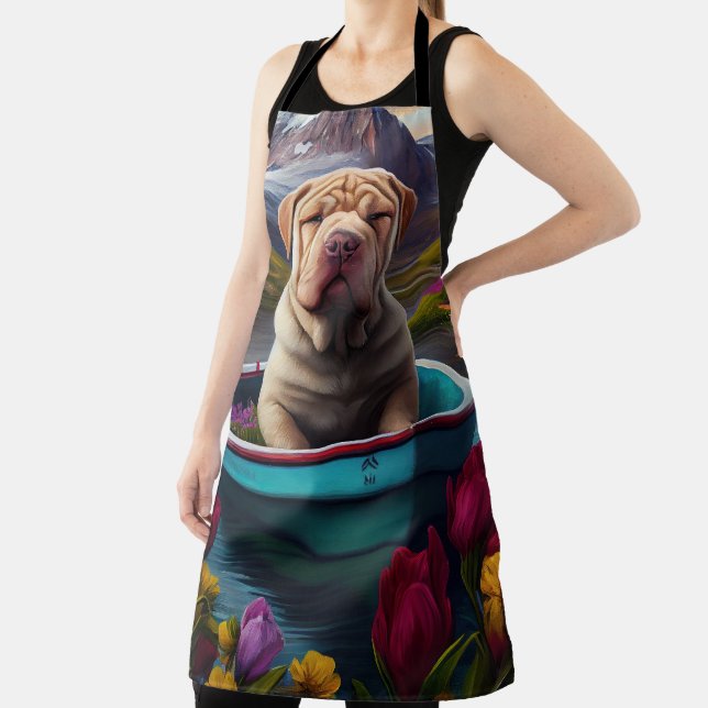 Sharpei on a Paddle: A Scenic Adventure Apron (Insitu)