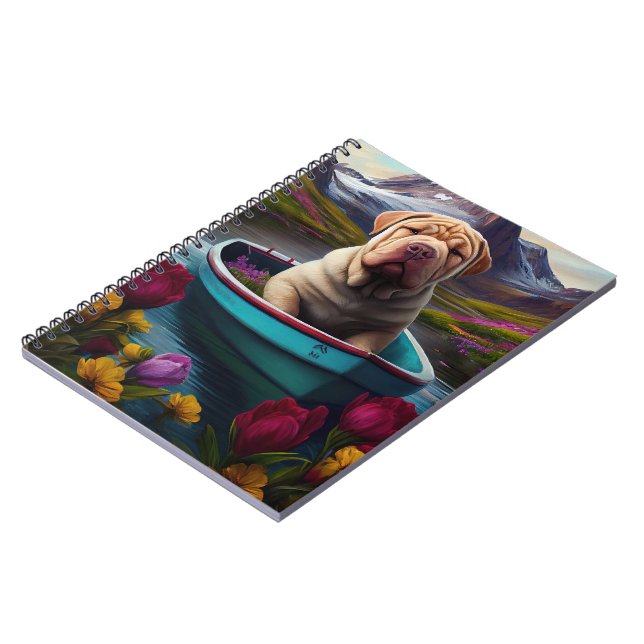 Sharpei on a Paddle: A Scenic Adventure Notebook (Left Side)