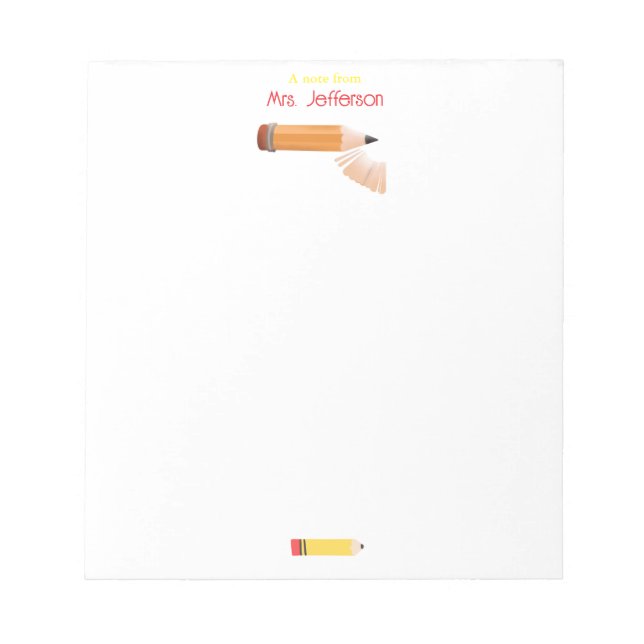 Sharpen Colored Crayon Kindergarden Teacher Notepad (Front)