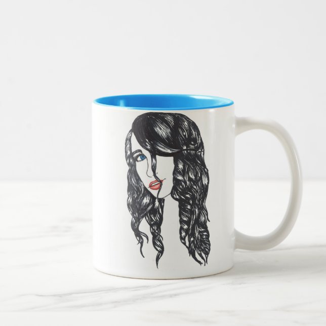 Sharpie All Over Mug 110z (White/Blue) 2 (Right)