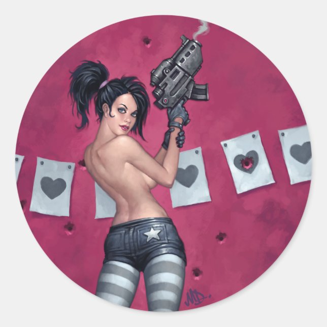 Sharpshooter Classic Round Sticker (Front)