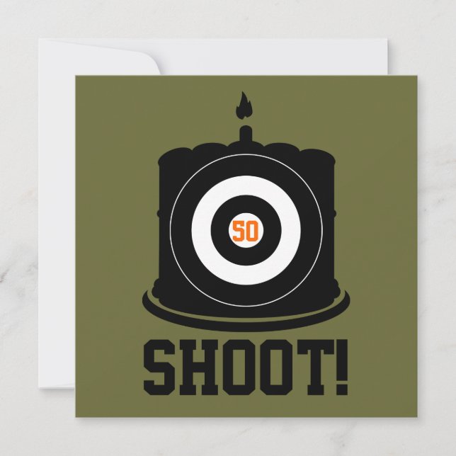 Sharpshooter's 50th Birthday - Hunting Invitation (Front)