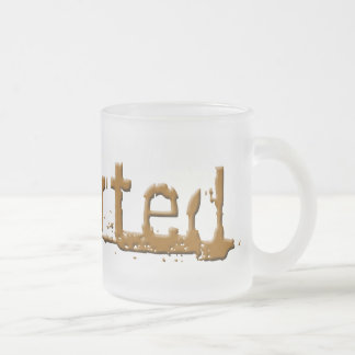sharted frosted glass coffee mug