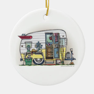 Shasta Camper Trailer RV Ceramic Tree Decoration