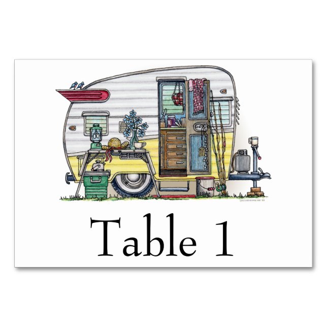 Shasta Camper Trailer RV Table Number (Back)