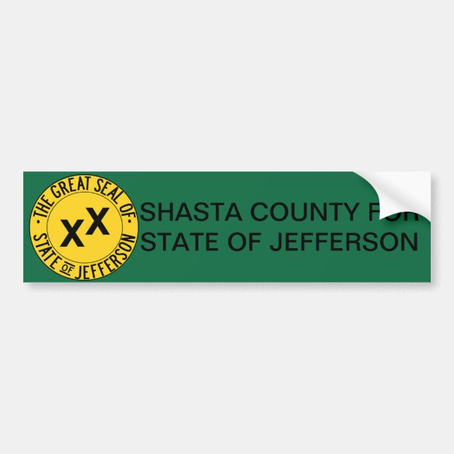Shasta County for State of Jefferson bumper stickr Bumper Sticker (Front)