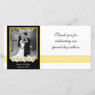 Shasta Daisy Black Gold Wedding Thank You