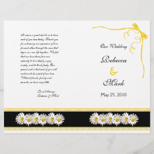 Shasta Daisy Floral Wedding Program