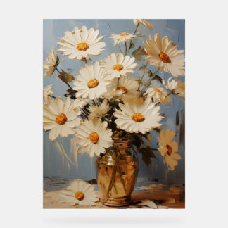 Shasta Daisy - Impasto Floral Acrylic Sign