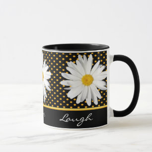 Shasta Daisy Polka Dot "Live, Love, Laugh" Mug