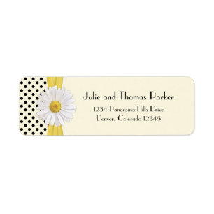 Shasta Daisy Polka Dot Wedding Return Address