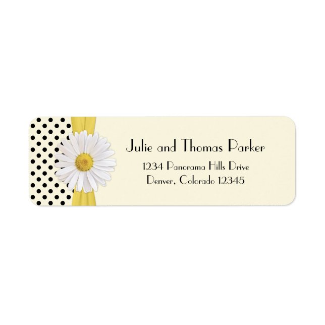 Shasta Daisy Polka Dot Wedding Return Address (Front)