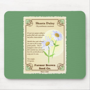Shasta Daisy Seed Packet Mouse Mat