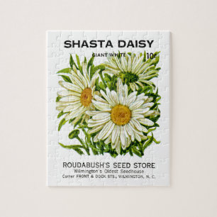 Shasta Daisy Vintage Seed Packet Jigsaw Puzzle