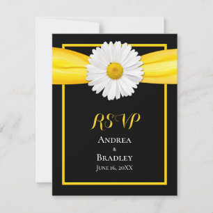Shasta Daisy with Yellow Ribbon Response Card