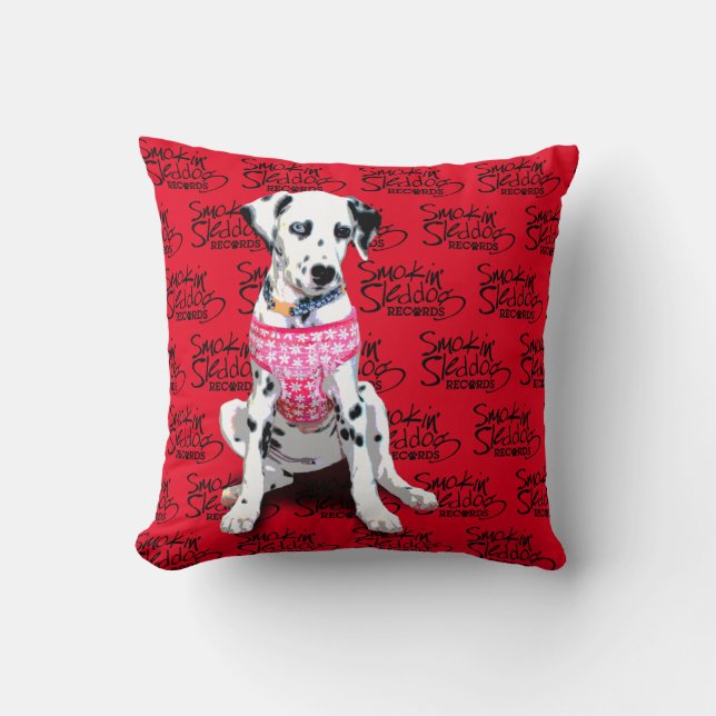 Shasta Dalmatian Red Pillow (Front)
