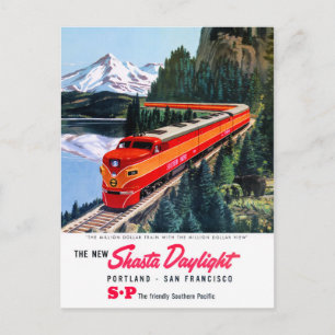 Shasta Daylight Portland San Francisco Poster Postcard