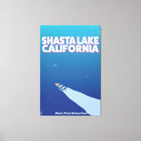 Shasta Lake California vintage syle travel poster