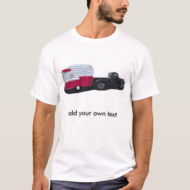 Shasta Travel Trailer and Pick up truck T-Shirt (Front)