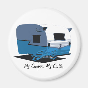 Shasta Vintage Camper - blue Magnet