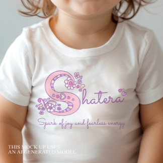Shatera girls name & meaning S monogram shirt