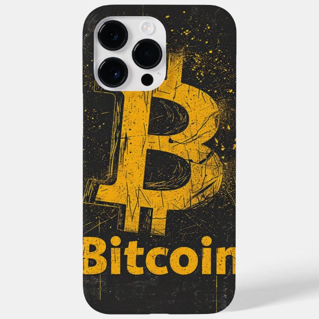 Shattered Bitcoin Logo Crypto Blockchain Design Case-Mate iPhone Case (Back)