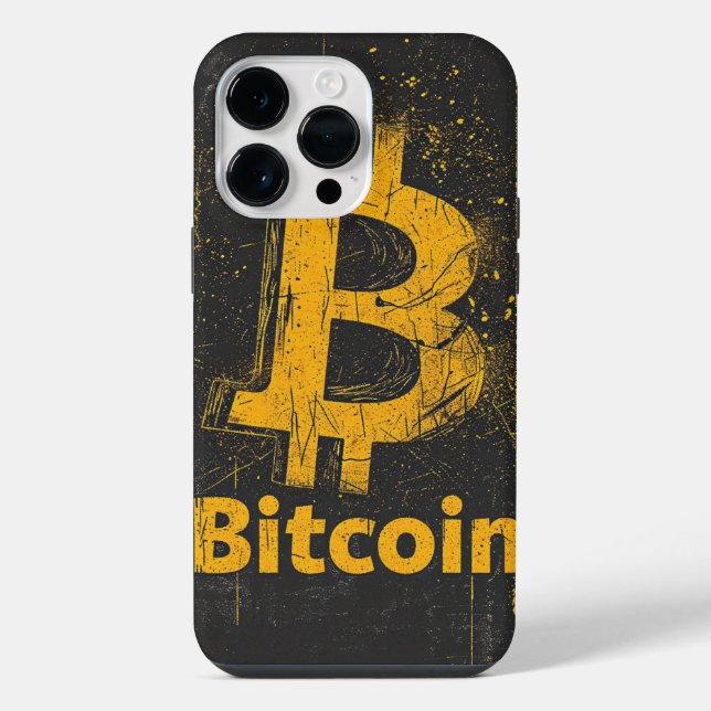 Shattered Bitcoin Logo Crypto Blockchain Design iPhone Case (Back)