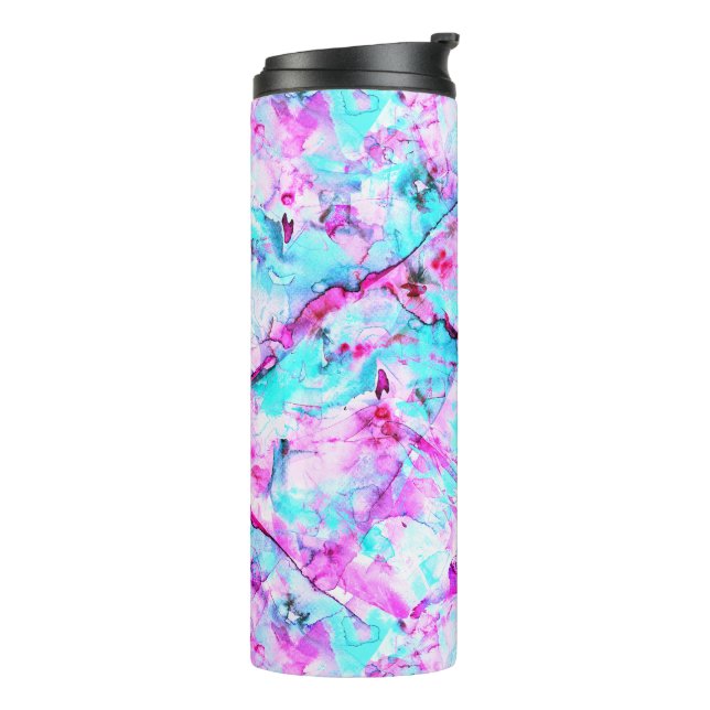 Shattered Blossom A colourful light design Thermal Tumbler (Rotated Left)