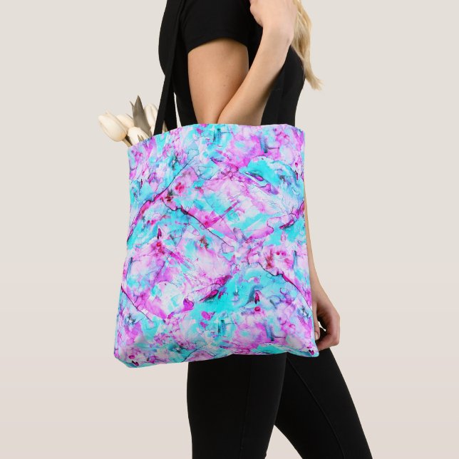Shattered Blossom A colourful light design Tote Bag (Close Up)