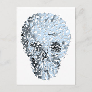 Shattered Blue Glass Skull Postcard