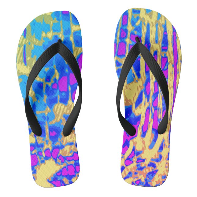 "Shattered Colours" Pair of Flip Flops (Footbed)