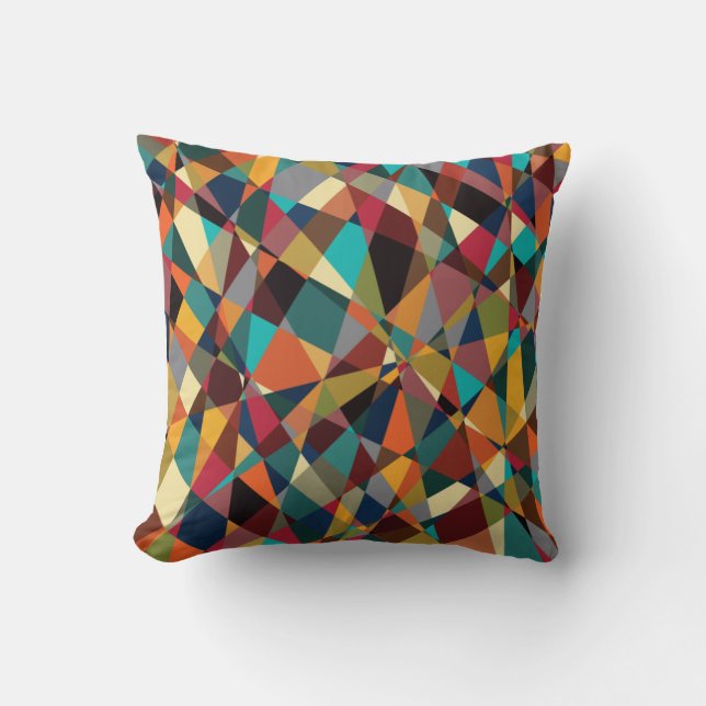 Shattered Geometric Mid Century Modern Abstract Cushion (Front)