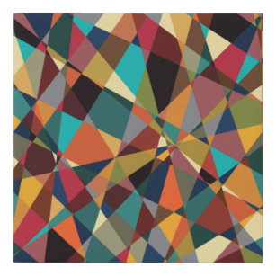 Shattered Geometric Mid Century Modern Abstract Faux Canvas Print