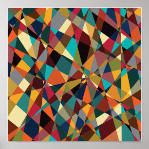 Shattered Geometric Mid Century Modern Abstract Poster