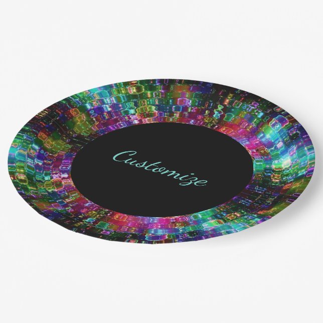 Shattered Glass Spiral Paper Plates (Angled)