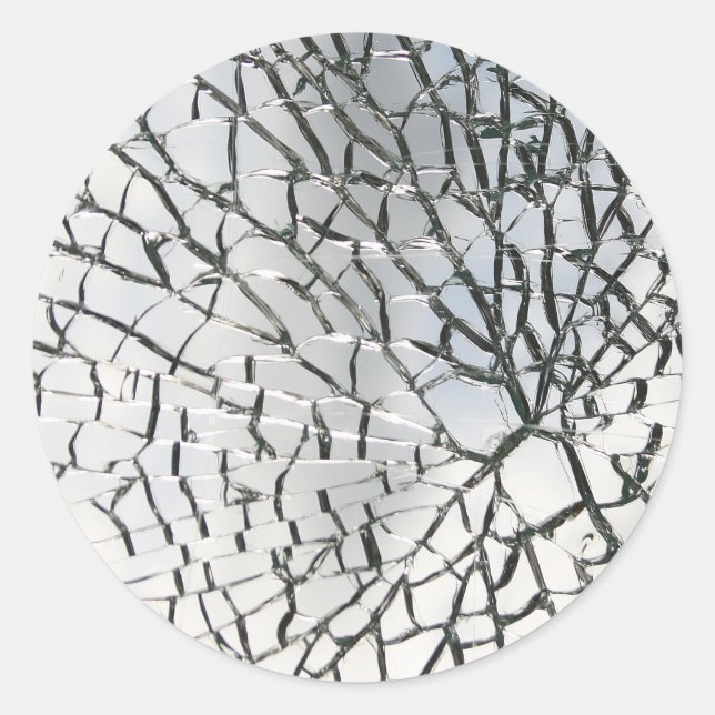 Shattered glass texture classic round sticker (Front)
