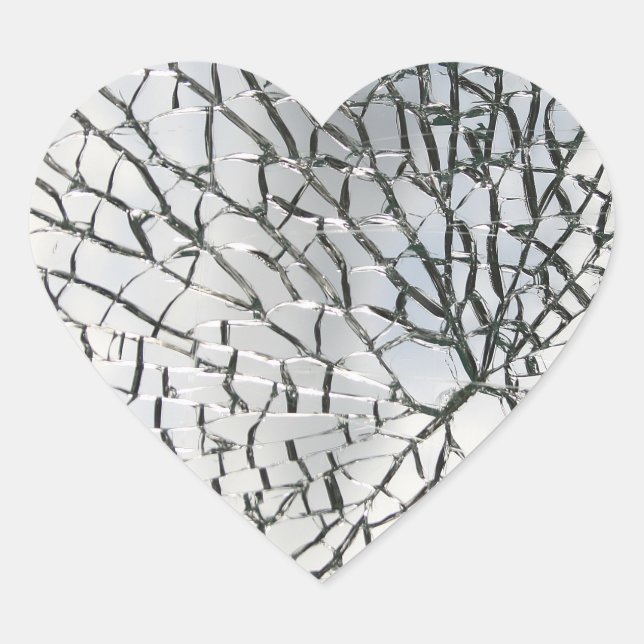 Shattered glass texture heart sticker (Front)