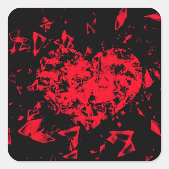 Shattered Heart  Square Sticker (Front)