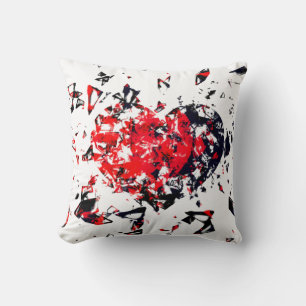 Shattered Heart Version 2 Red and Black Cushion