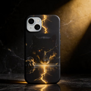 Shattered Lightning Wolf Mystical Dark Fantasy iPhone 15 Case