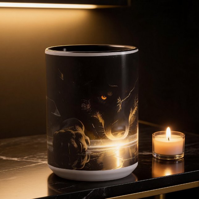 Shattered Lightning Wolf Mystical Dark Fantasy  Mug (Creator Uploaded)