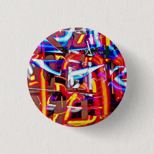 shattered lights 3 cm round badge