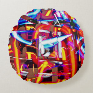 shattered lights round cushion