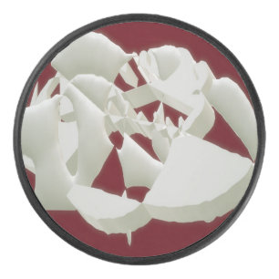 Shattered marble abstract modern art white plum    hockey puck