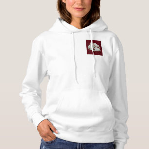 Shattered marble abstract modern art white plum hoodie